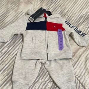 Tommy Hilfiger Infant Gray Tracksuit with Red and Blue